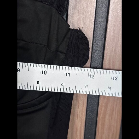 New H&M Dress 4 / S Womens Black Back Zip y2k Fringed Corset Sheath Stretch - Picture 3 of 6